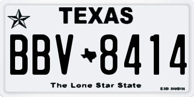 TX license plate BBV8414