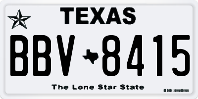 TX license plate BBV8415