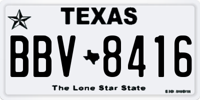 TX license plate BBV8416