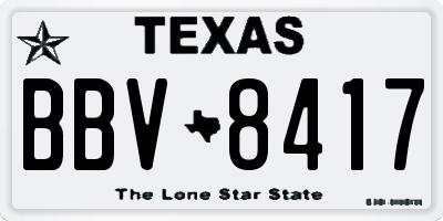 TX license plate BBV8417