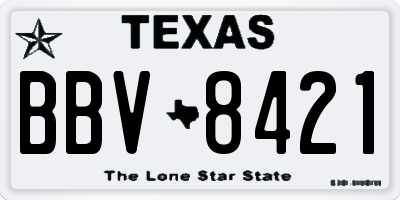 TX license plate BBV8421