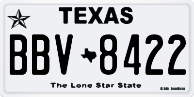 TX license plate BBV8422