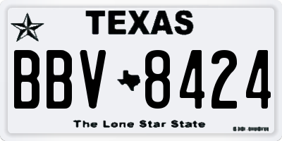 TX license plate BBV8424