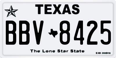 TX license plate BBV8425