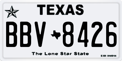 TX license plate BBV8426