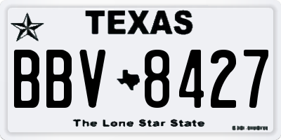 TX license plate BBV8427