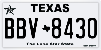 TX license plate BBV8430