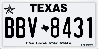 TX license plate BBV8431