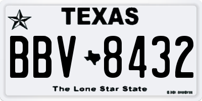 TX license plate BBV8432