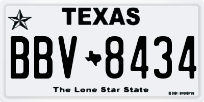 TX license plate BBV8434