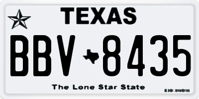 TX license plate BBV8435