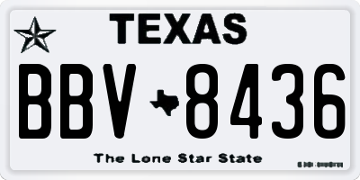 TX license plate BBV8436