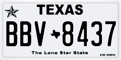 TX license plate BBV8437