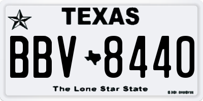 TX license plate BBV8440