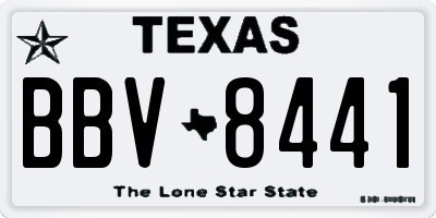 TX license plate BBV8441