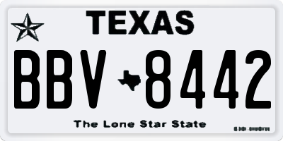 TX license plate BBV8442