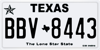 TX license plate BBV8443