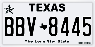 TX license plate BBV8445