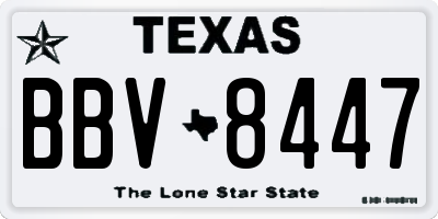 TX license plate BBV8447