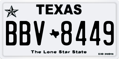 TX license plate BBV8449