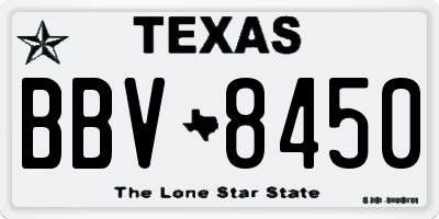 TX license plate BBV8450