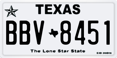 TX license plate BBV8451