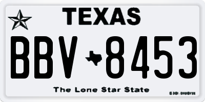 TX license plate BBV8453