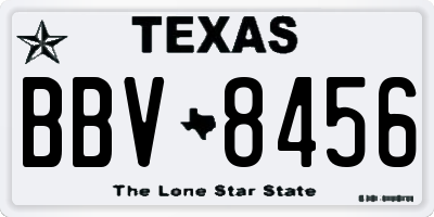 TX license plate BBV8456