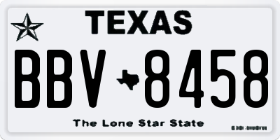 TX license plate BBV8458