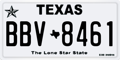 TX license plate BBV8461