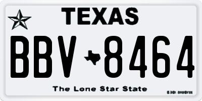 TX license plate BBV8464