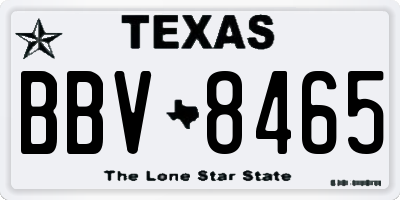 TX license plate BBV8465