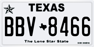 TX license plate BBV8466