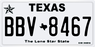 TX license plate BBV8467