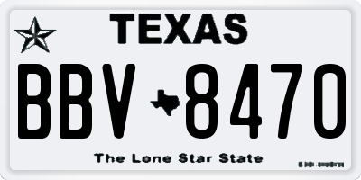 TX license plate BBV8470