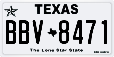 TX license plate BBV8471