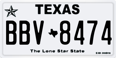 TX license plate BBV8474