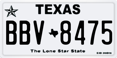 TX license plate BBV8475