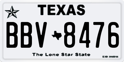 TX license plate BBV8476