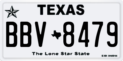 TX license plate BBV8479