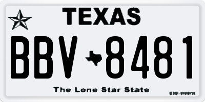 TX license plate BBV8481