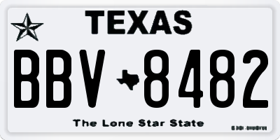 TX license plate BBV8482