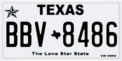 TX license plate BBV8486