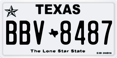 TX license plate BBV8487