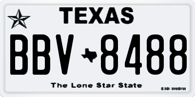 TX license plate BBV8488