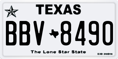 TX license plate BBV8490