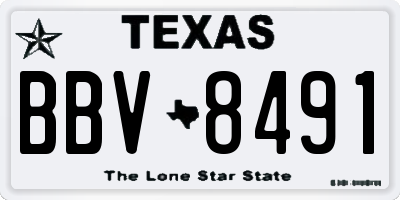 TX license plate BBV8491