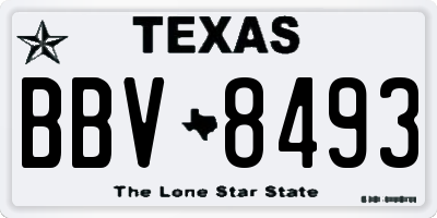 TX license plate BBV8493