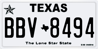 TX license plate BBV8494