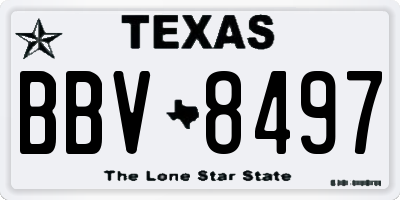 TX license plate BBV8497